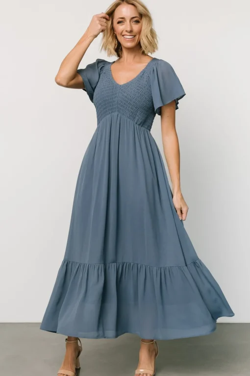 Monica Smocked Dress | Whisper Blue