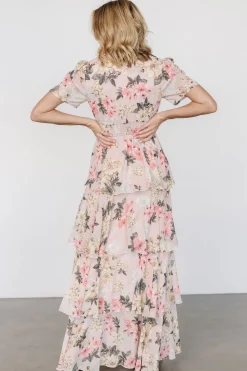 Montaigne Ruffle Maxi Dress | Pale Blush Floral