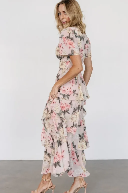 Montaigne Ruffle Maxi Dress | Pale Blush Floral