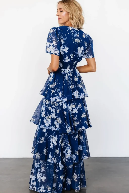 Montaigne Ruffle Maxi Dress | Navy + Blue Floral