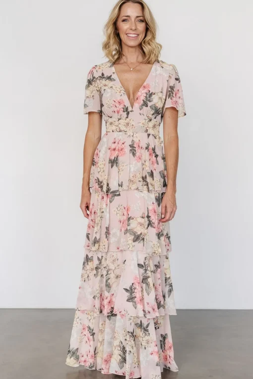 Montaigne Ruffle Maxi Dress | Pale Blush Floral