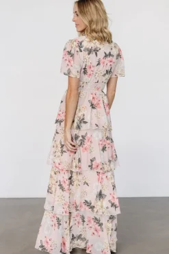 Montaigne Ruffle Maxi Dress | Pale Blush Floral
