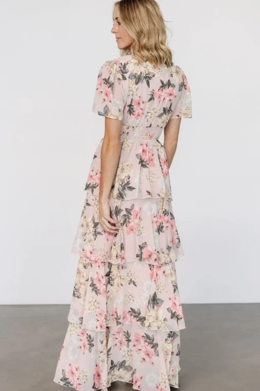 Montaigne Ruffle Maxi Dress | Pale Blush Floral