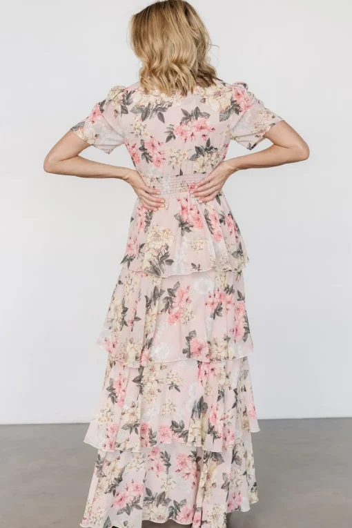 Montaigne Ruffle Maxi Dress | Pale Blush Floral