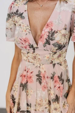 Montaigne Ruffle Maxi Dress | Pale Blush Floral