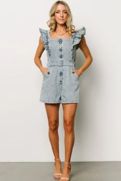 Montgomery Denim Romper | Blue