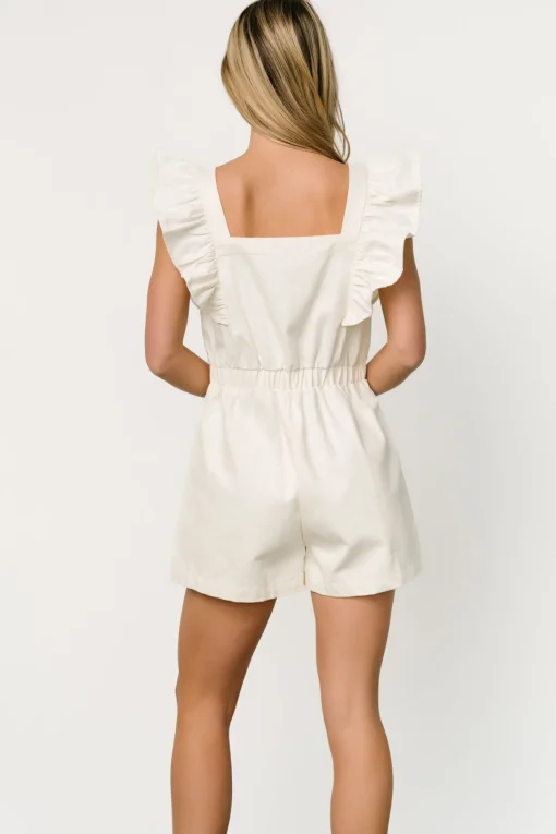 Montgomery Denim Romper | Ivory