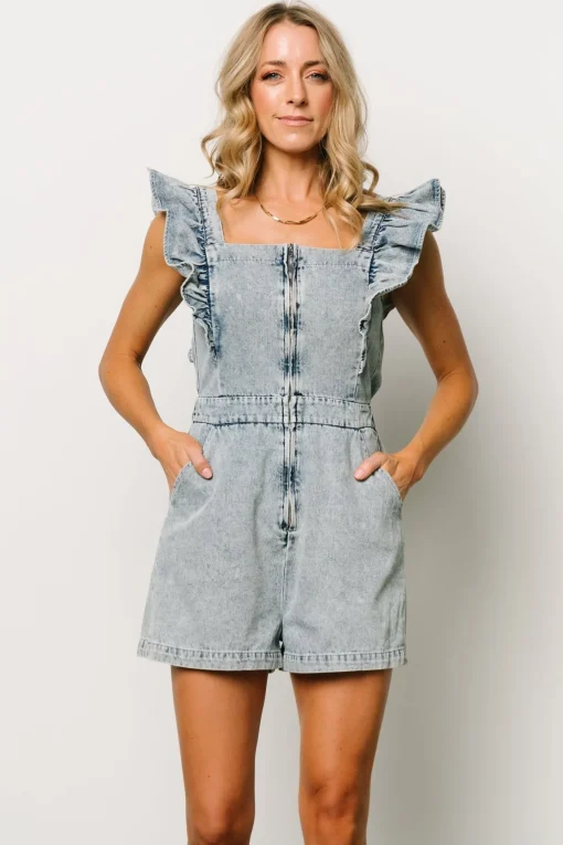 Montgomery Denim Romper | Blue