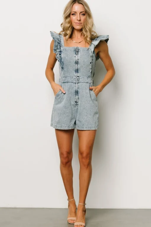 Montgomery Denim Romper | Blue