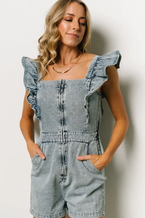 Montgomery Denim Romper | Blue