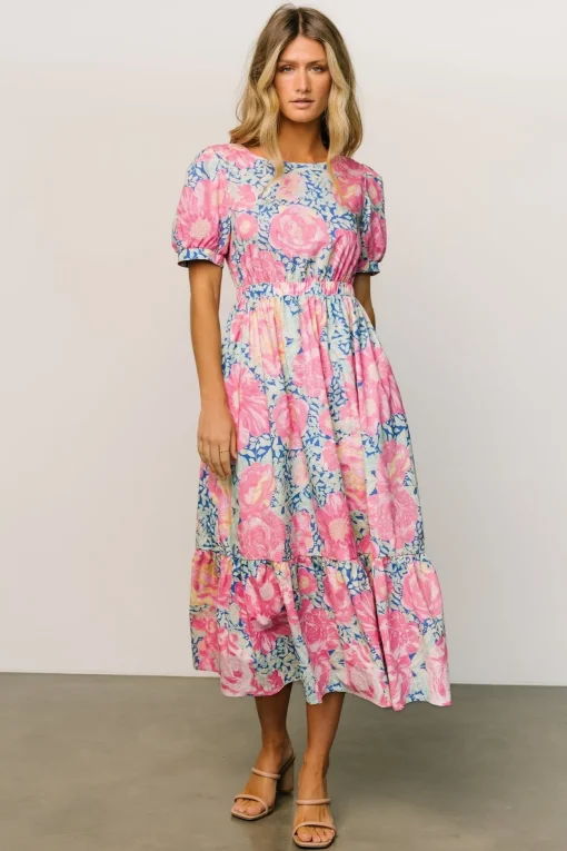 Myers Dress | Blue + Pink Floral
