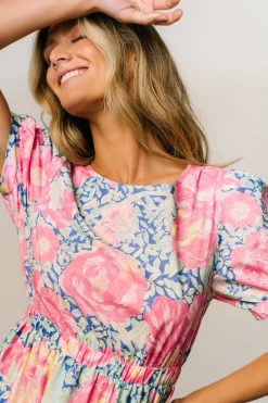 Myers Dress | Blue + Pink Floral