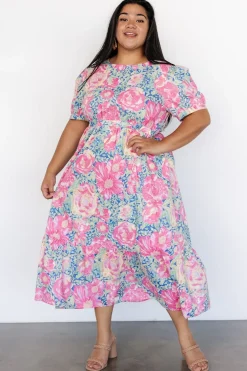 Myers Dress | Blue + Pink Floral