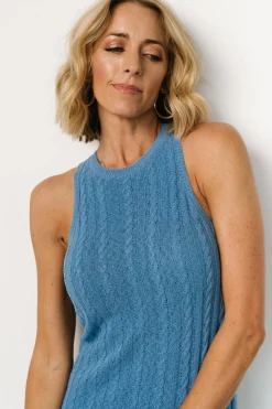 Nalani Knit Tank Dress | Blue