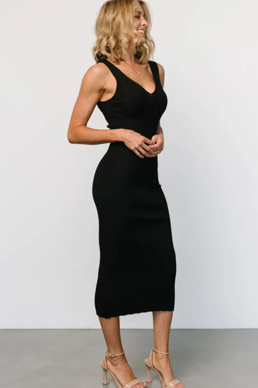 Napa V Neck Tank Dress | Black