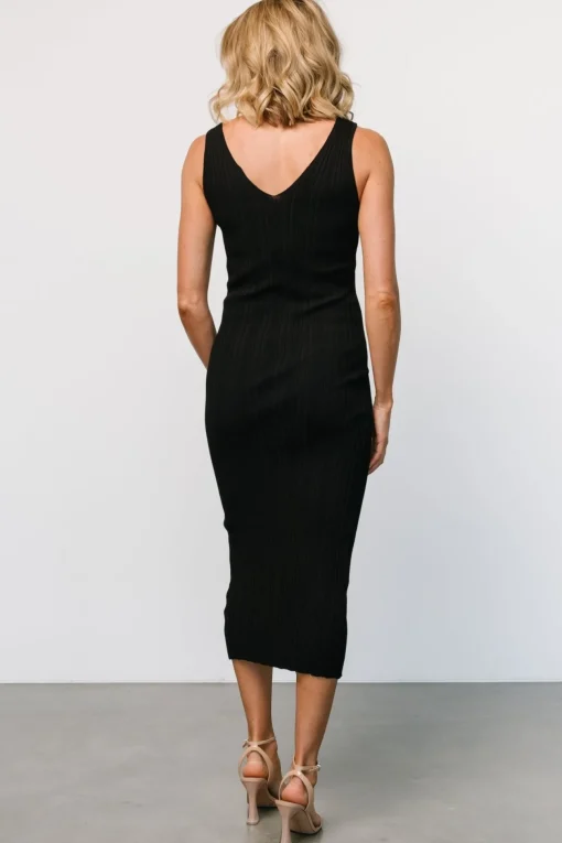 Napa V Neck Tank Dress | Black