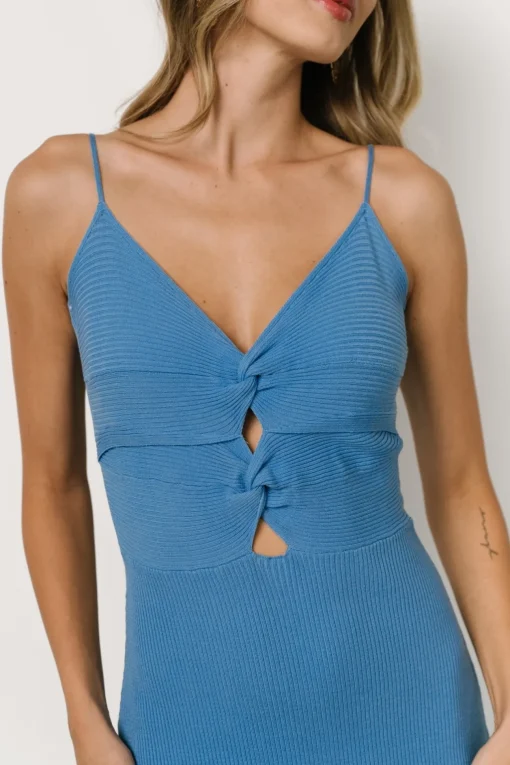 Nathalie Ribbed Dress | Blue