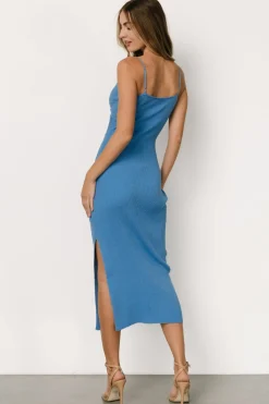Nathalie Ribbed Dress | Blue