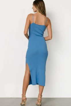Nathalie Ribbed Dress | Blue