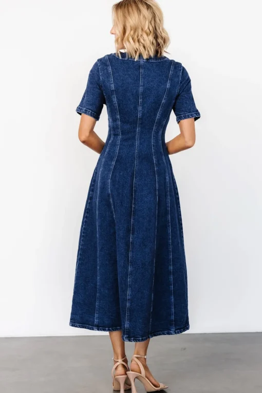 Oakley Button Denim Dress | Blue