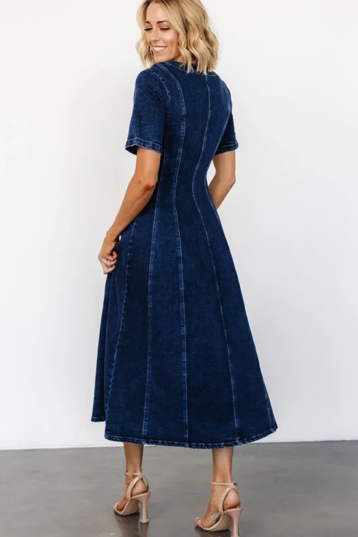 Oakley Button Denim Dress | Blue