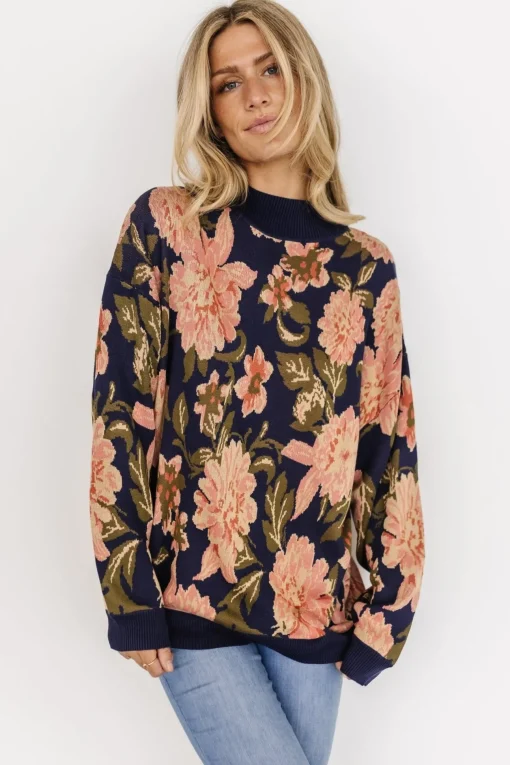 Polly Sweater | Navy Multi Floral