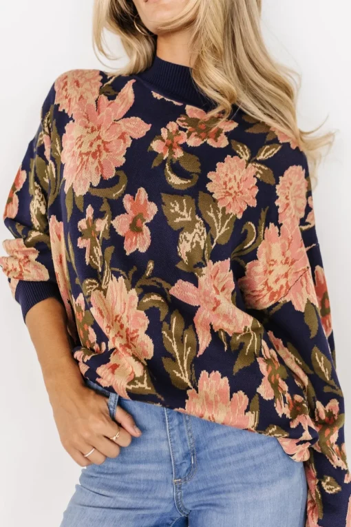 Polly Sweater | Navy Multi Floral
