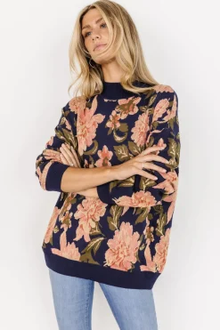 Polly Sweater | Navy Multi Floral