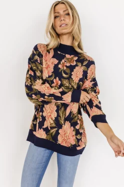 Polly Sweater | Navy Multi Floral