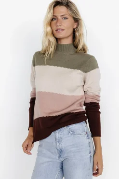 Porter Color Block Sweater | Olive Multi