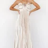 Portia Satin Maxi Dress | Champagne