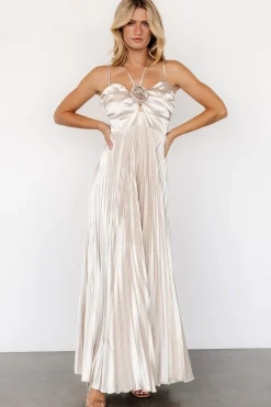 Portia Satin Maxi Dress | Champagne