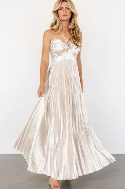 Portia Satin Maxi Dress | Champagne