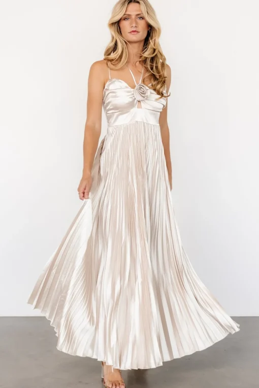 Portia Satin Maxi Dress | Champagne