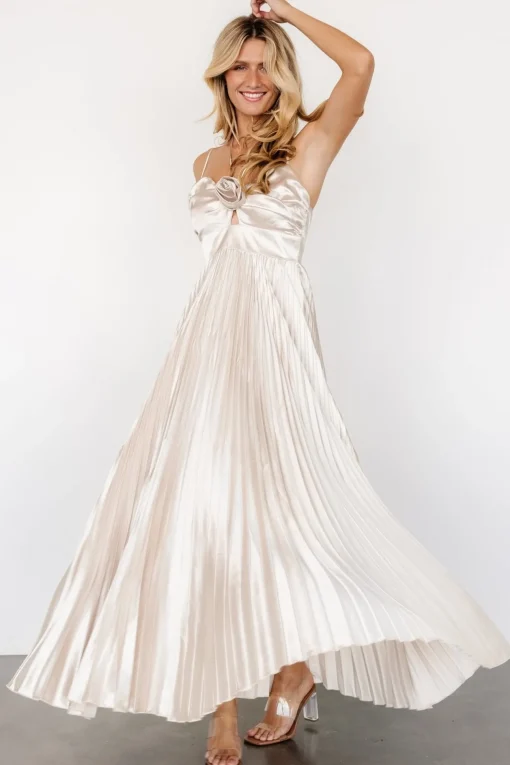 Portia Satin Maxi Dress | Champagne