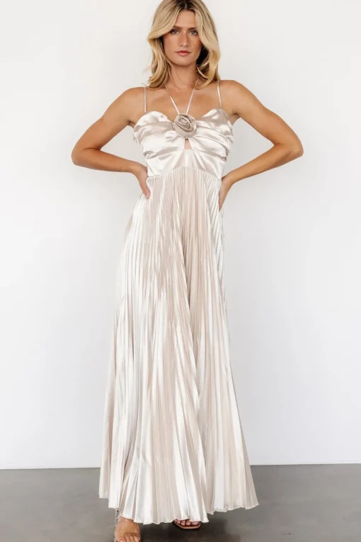 Portia Satin Maxi Dress | Champagne