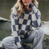 Quincy Checkered Sweater | Blue