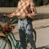 Quincy Checkered Sweater | Pumpkin Spice