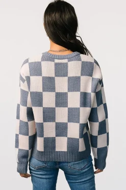 Quincy Checkered Sweater | Blue