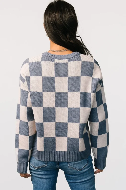 Quincy Checkered Sweater | Blue