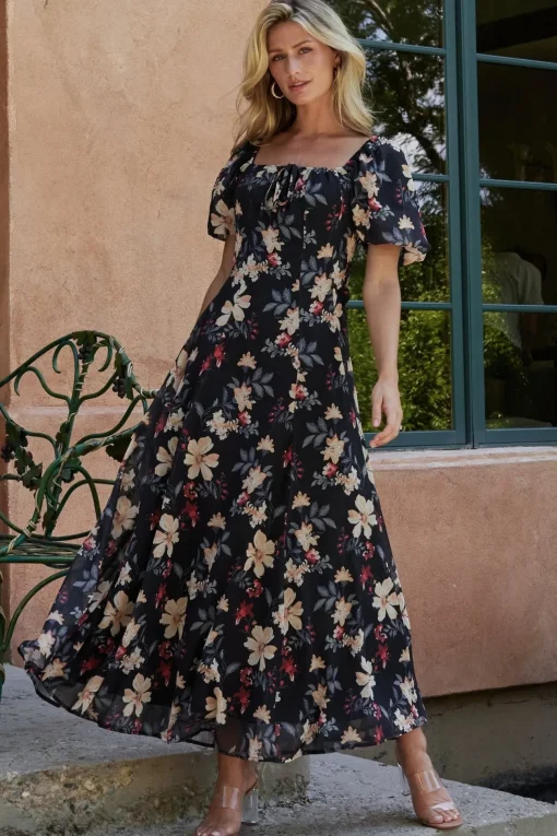 Raelynn Maxi Dress | Black Floral