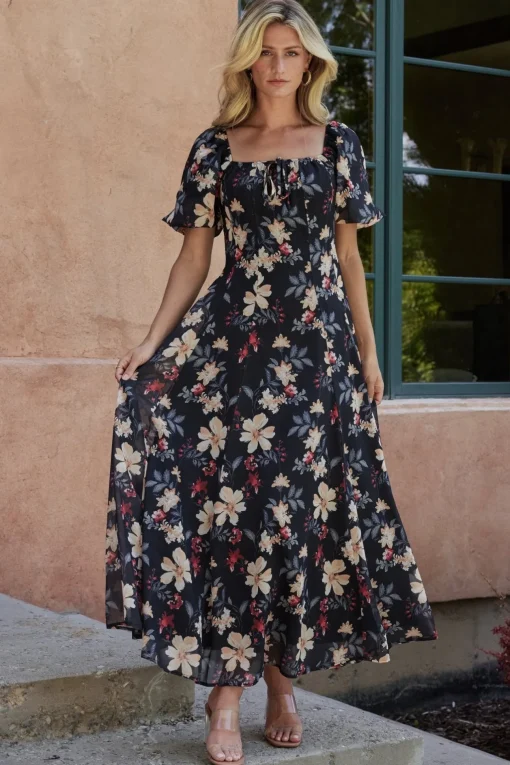 Raelynn Maxi Dress | Black Floral