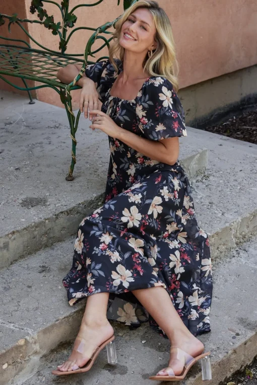 Raelynn Maxi Dress | Black Floral