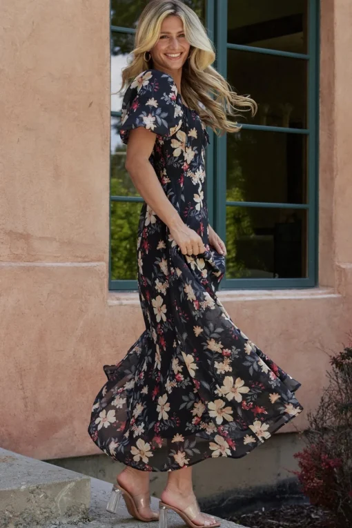 Raelynn Maxi Dress | Black Floral