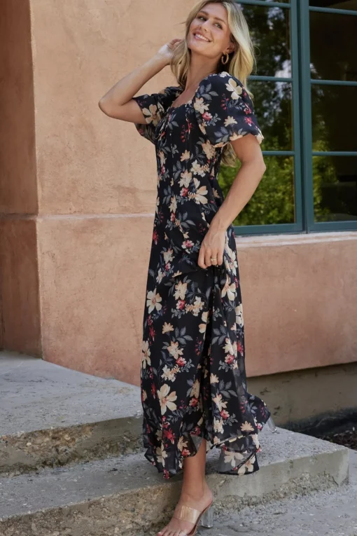Raelynn Maxi Dress | Black Floral