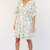 Raina Kimono Short Dress | Off White Multi Floral