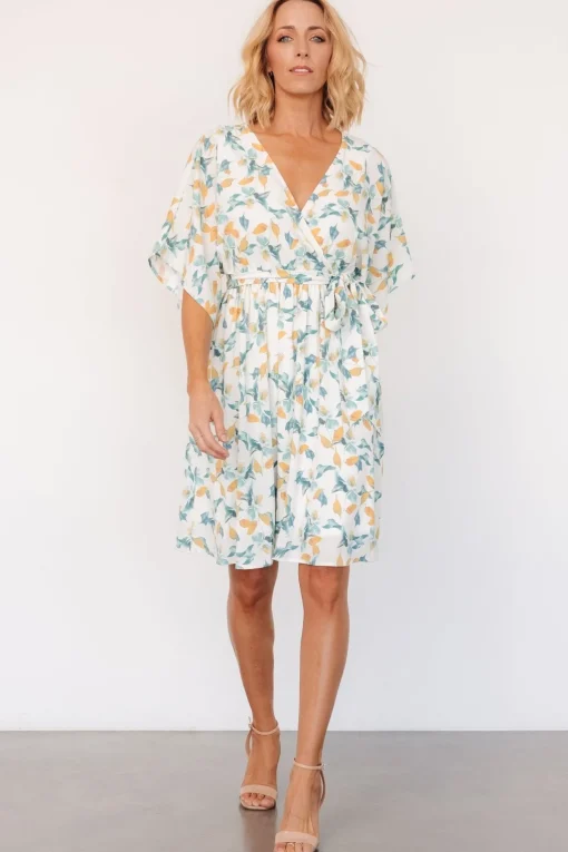 Raina Kimono Short Dress | Off White Multi Floral