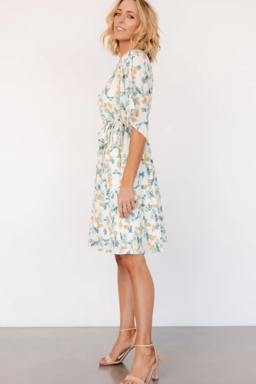Raina Kimono Short Dress | Off White Multi Floral