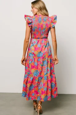 Ranchero Smocked Maxi Dress | Pink Multi