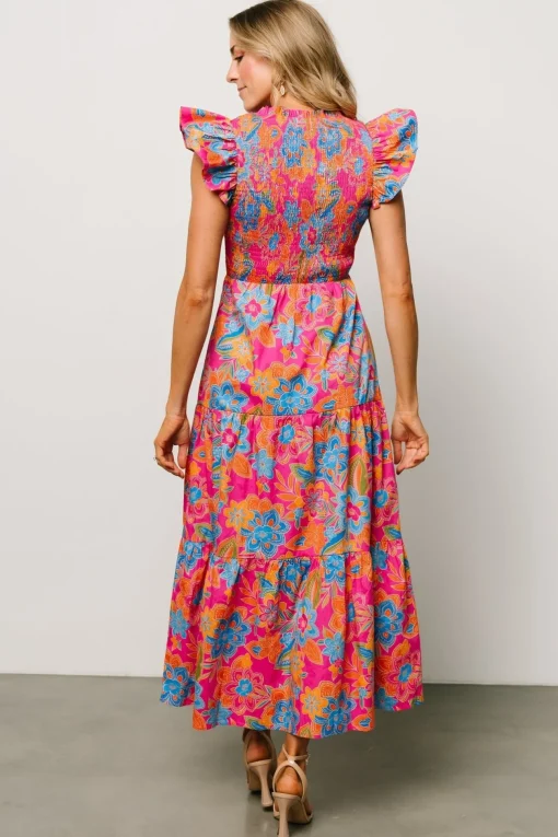 Ranchero Smocked Maxi Dress | Pink Multi